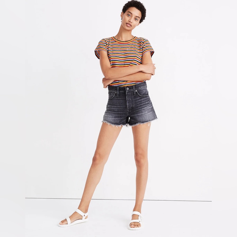 Madewell | Mid-Rise Black Relaxed Demin Shorts Sz.‎ 32